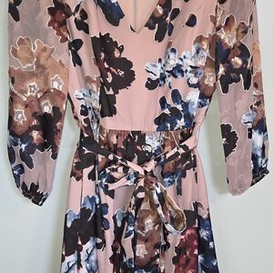 Vince Camuto Pink Floral Midi Dress